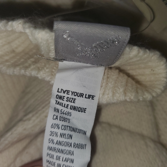 ●HOLD● NWT Women's American Eagle Angora Hair Blend Scarf & Gloves - Ivory Crean - Picture 3 of 5